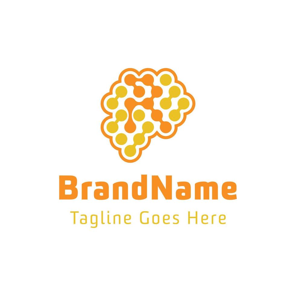 Letter R Brain Wave Logo, for business related to the brain with R initial vector