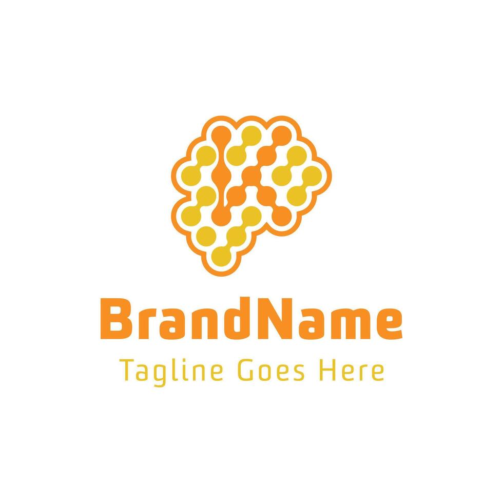 Letter K Brain Wave Logo, for business related to the brain with K initial vector