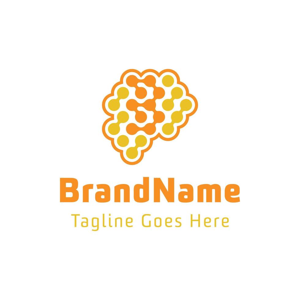 Letter B Brain Wave Logo, for business related to the brain with B initial vector