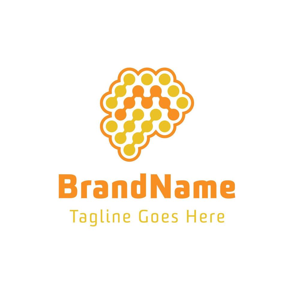 Letter M Brain Wave Logo, for business related to the brain with M initial vector