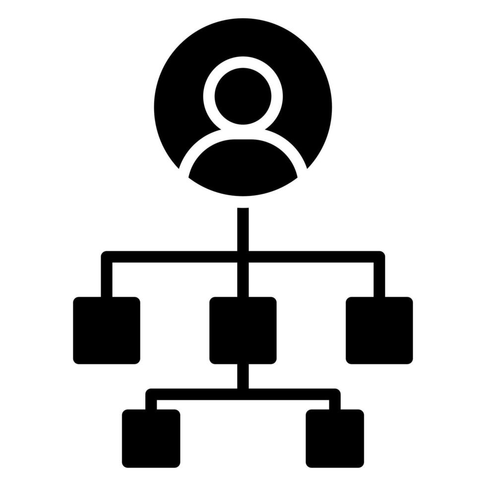 Organization Chart icon line illustration vector