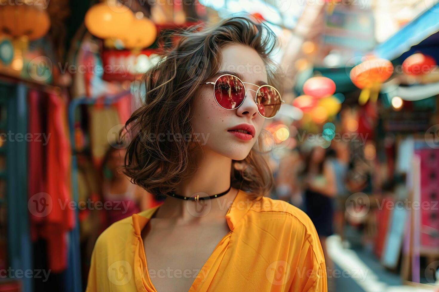 Girl wearing sunglasses photo
