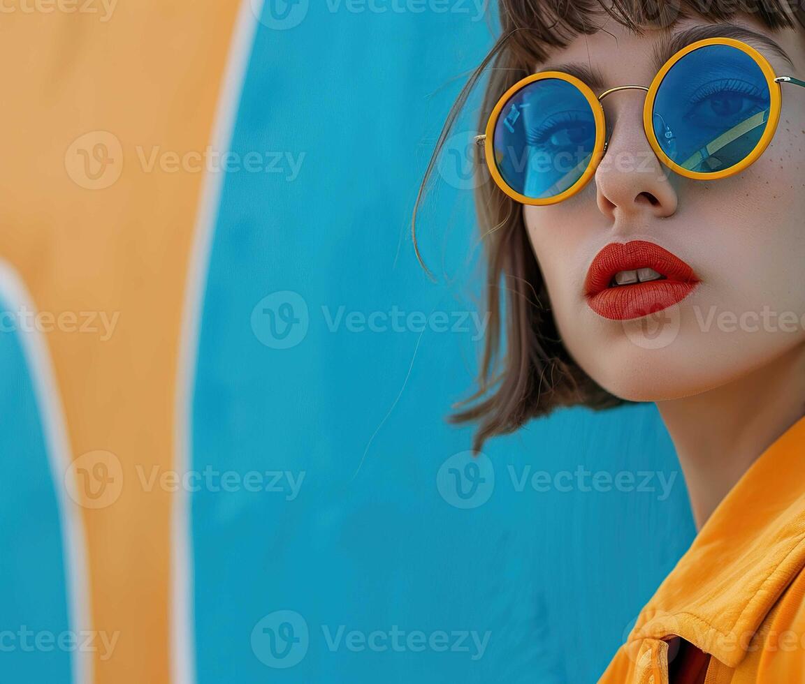 Woman wearing sunglasses photo