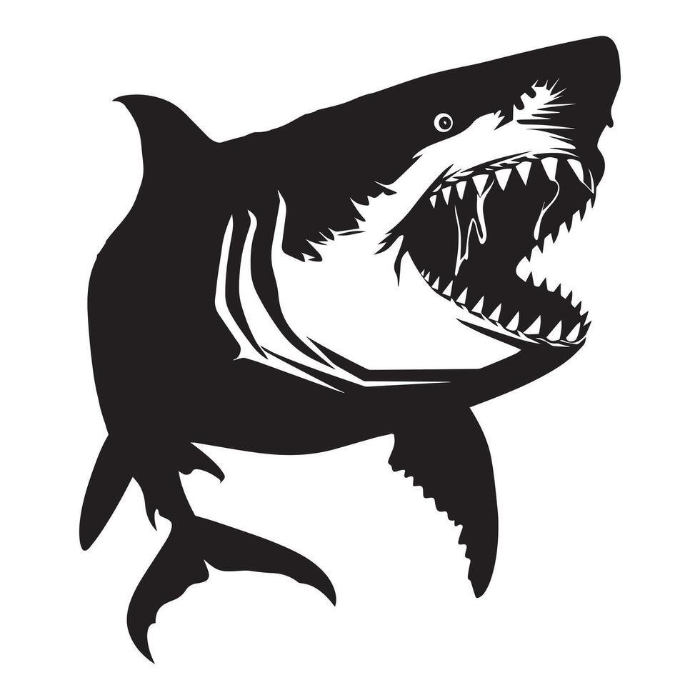 Ghostly Shark illustration on a white background vector