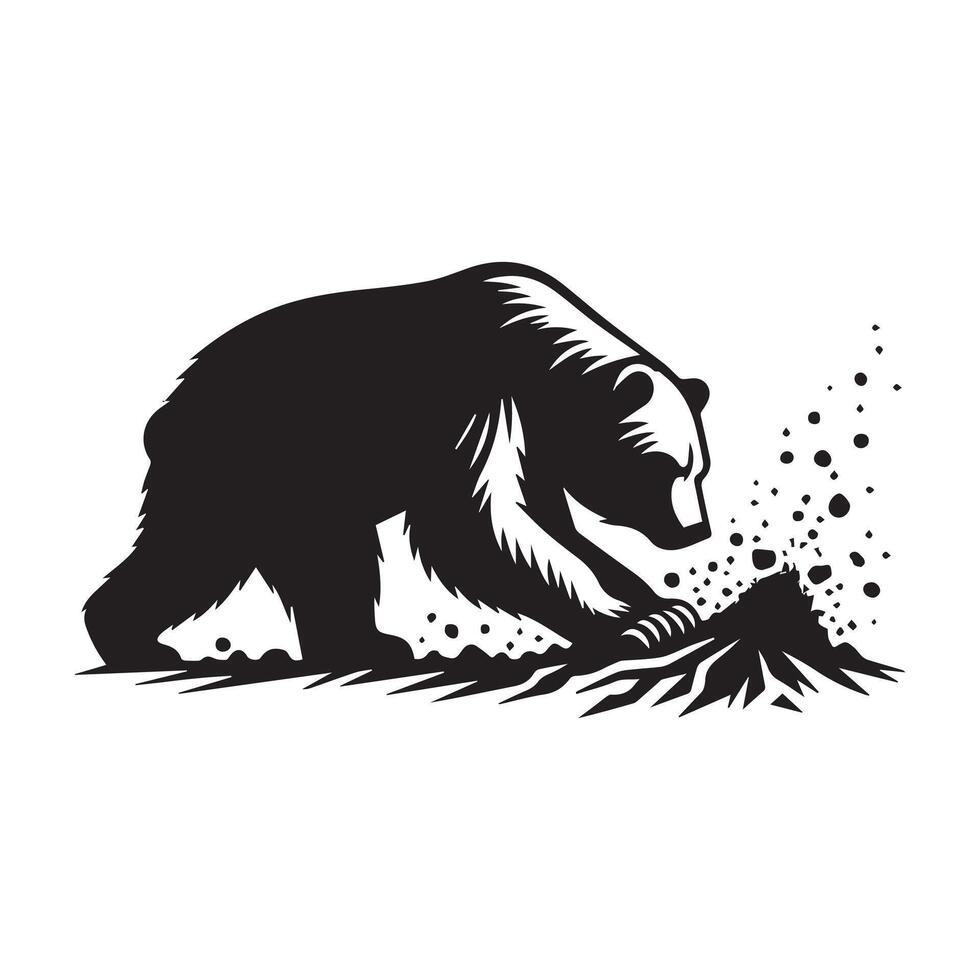 A Bear searching food High Quality illustration vector