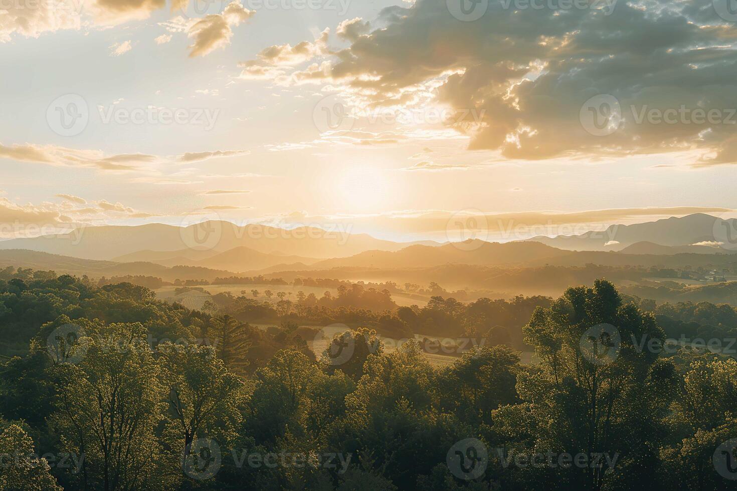 Sunlit landscape background photo