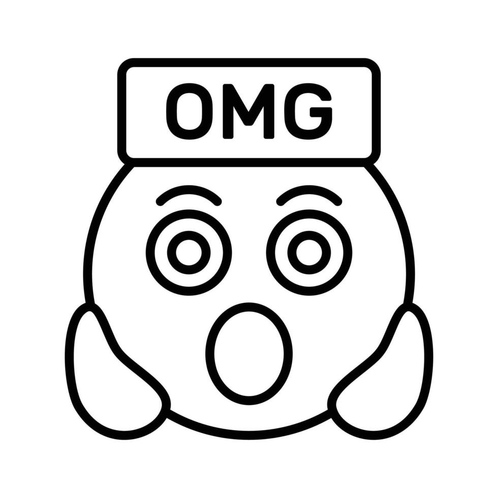 Oh My God expression emoji design, editable vector
