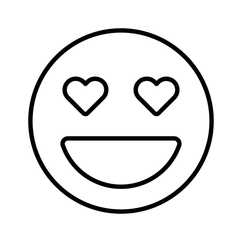 Happy face with heart symbols on eyes, concept icon of in love emoji vector