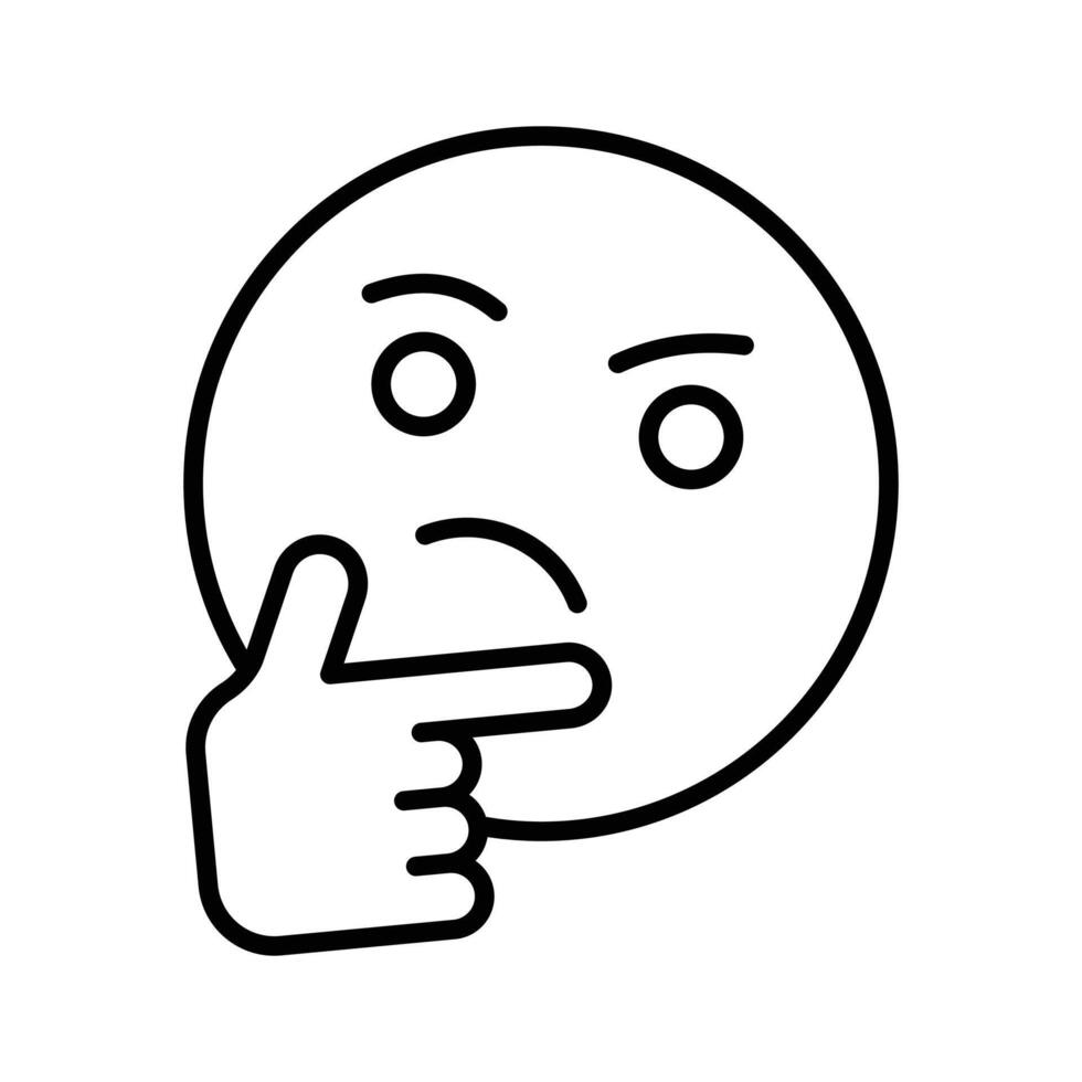 Well designed thinking emoji icon design, ready to use premium vector