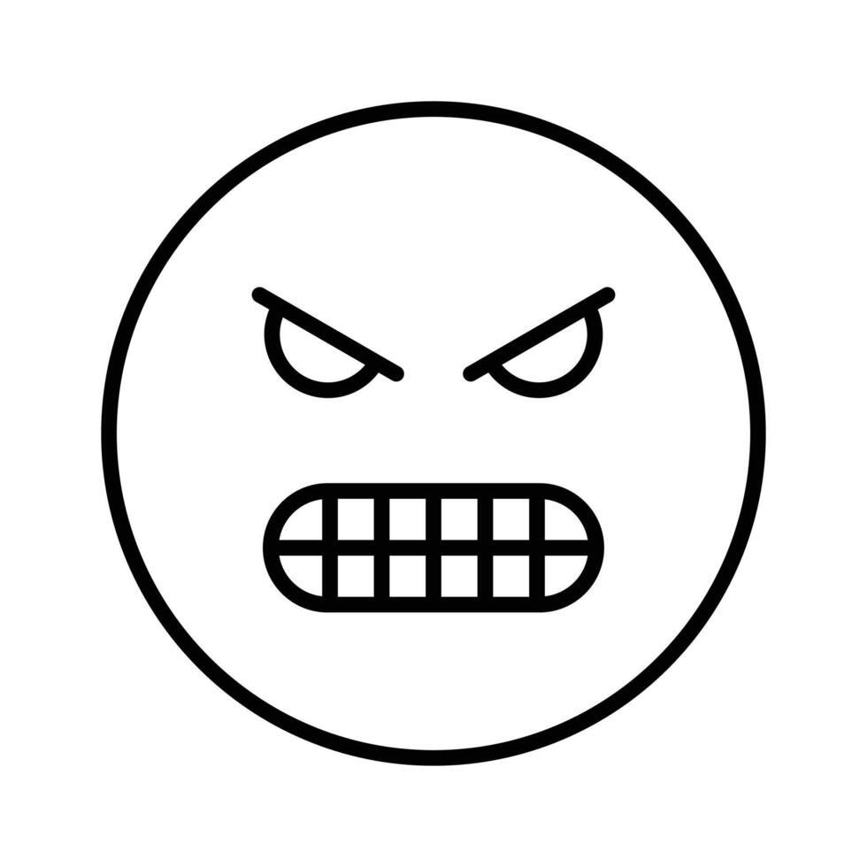 Hate emoji design in trendy style, ready to use icon vector