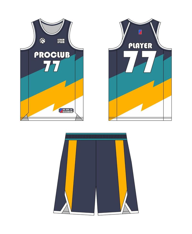 Jersey basketball template design. Basketball uniform mockup design. Concept design basketball jersey. vector