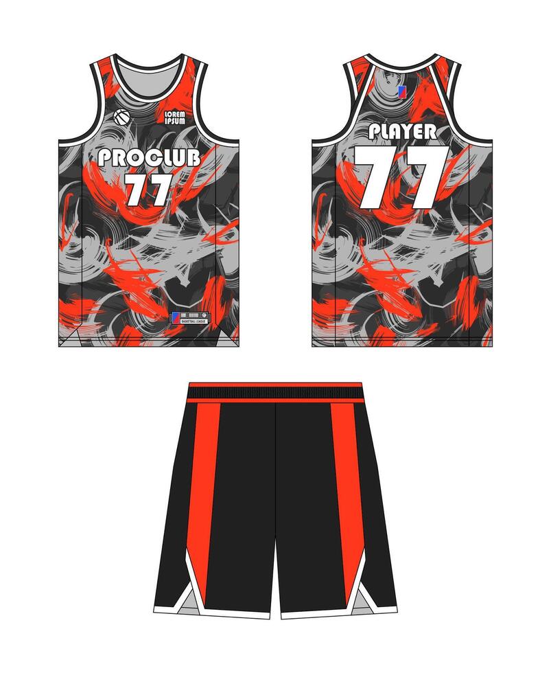 Jersey basketball template design. Basketball uniform mockup design. Concept design basketball jersey. vector