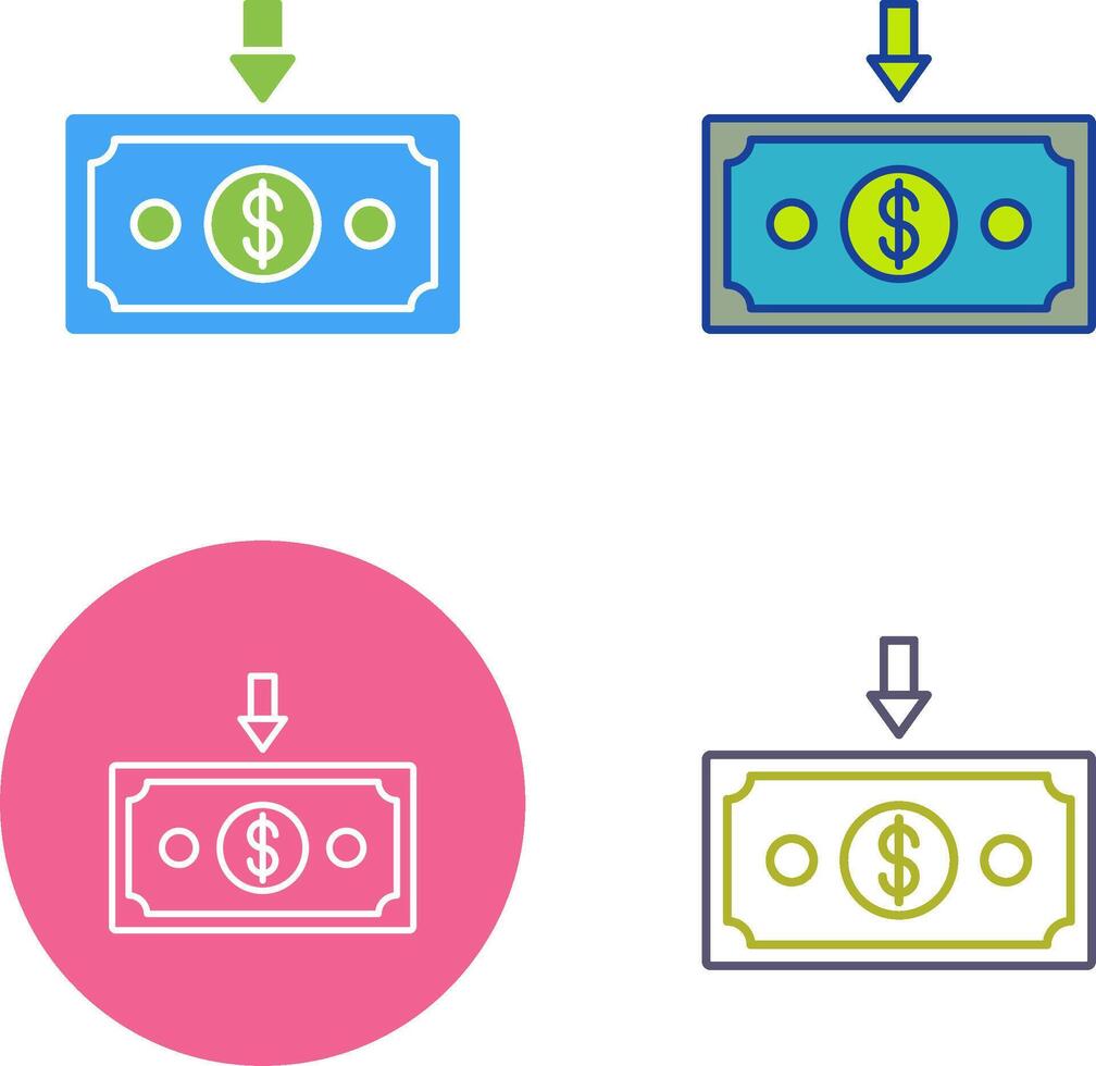 Money Down Icon Design vector