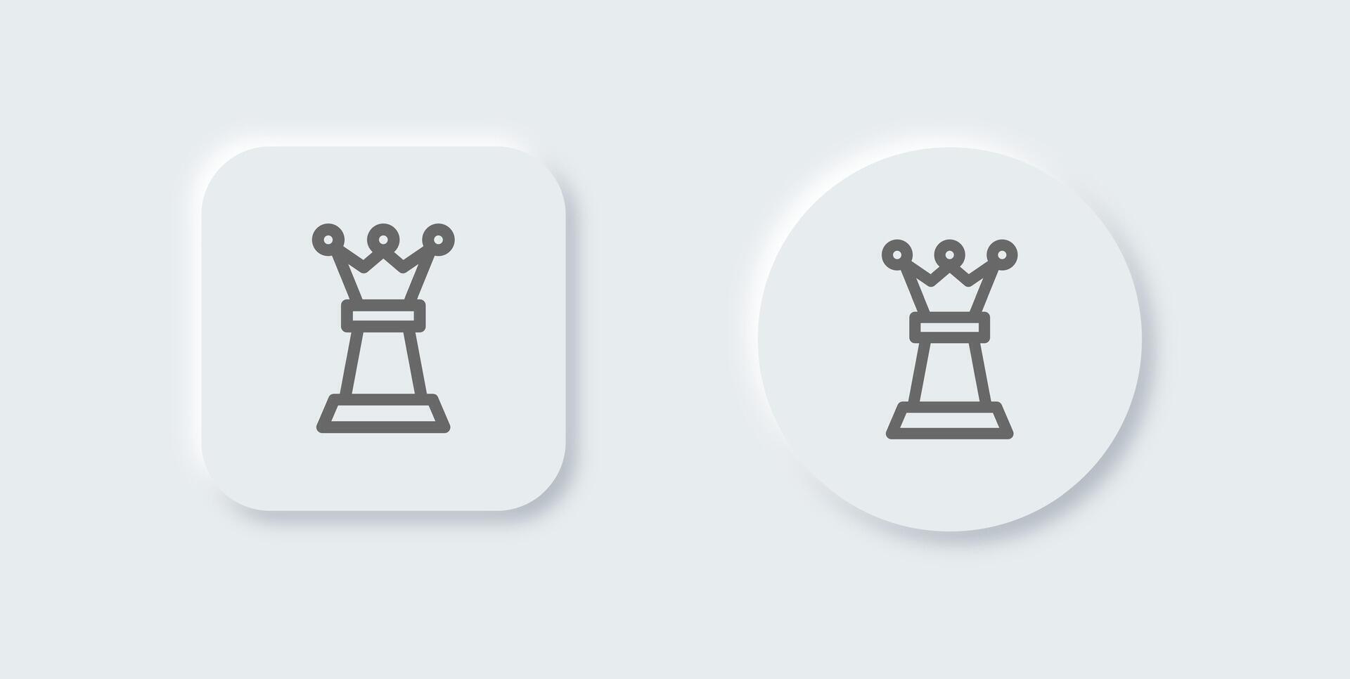 Chess line icon in neomorphic design style. Board game signs illustration. vector