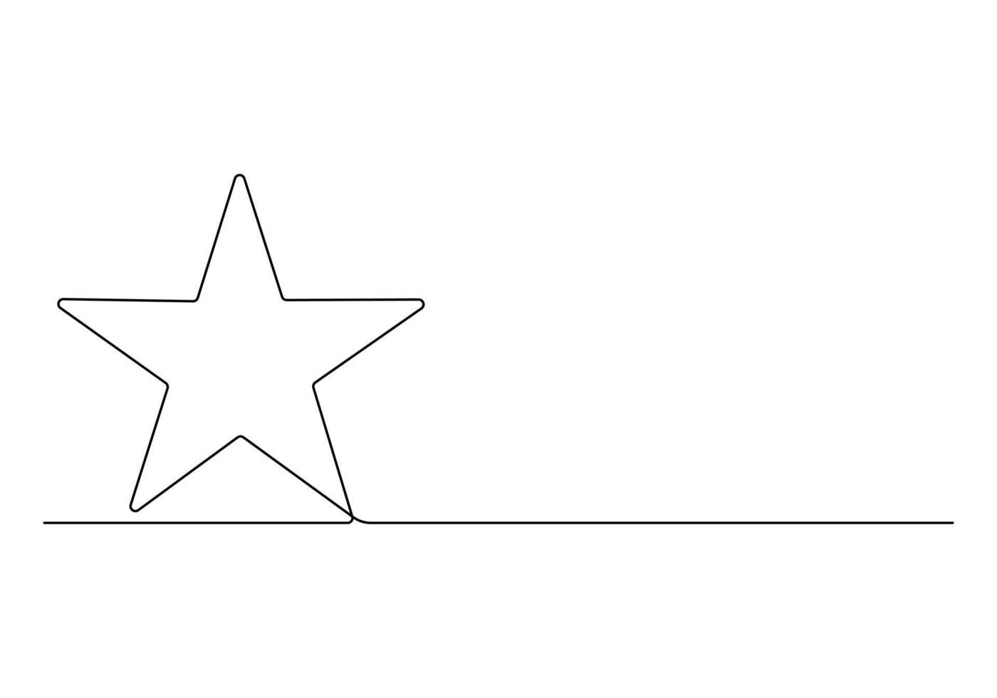 Star continuous one line drawing digital illustration vector