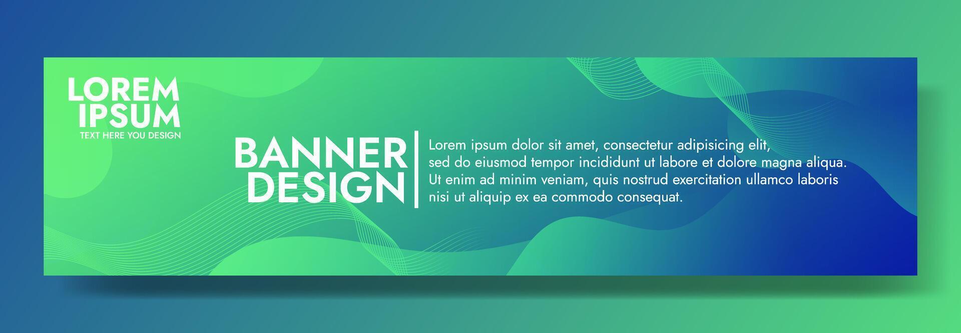 template showcasing dynamic waves with a gradient from green to blue. Ideal for creating visually striking headers, promotional banners, and graphic elements with a modern and dynamic aesthetic vector