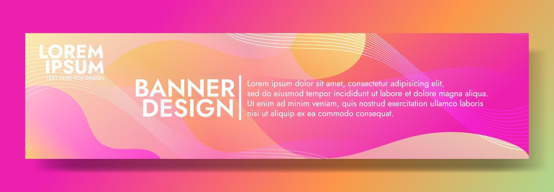 Vibrant Pink Orange Wave Template. Infuse vibrancy into visuals with this abstract template featuring gradient waves in pink and orange. Ideal for eye-catching headers, banners, and graphics vector
