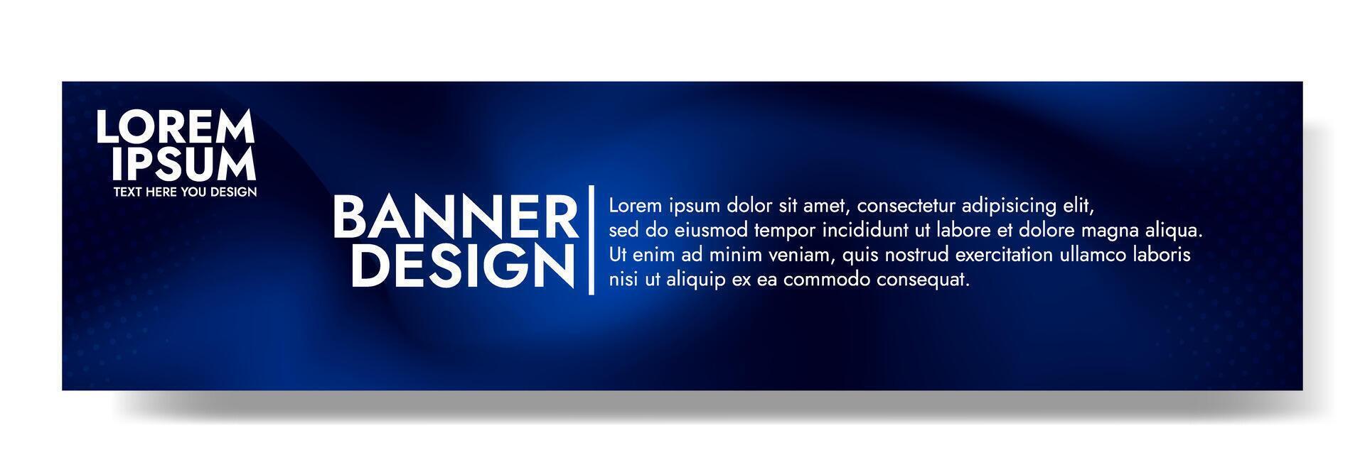 Gradient blurred banner in shades of dark blue. Ideal for web banners, social media posts, or any design project that requires a calming backdrop vector