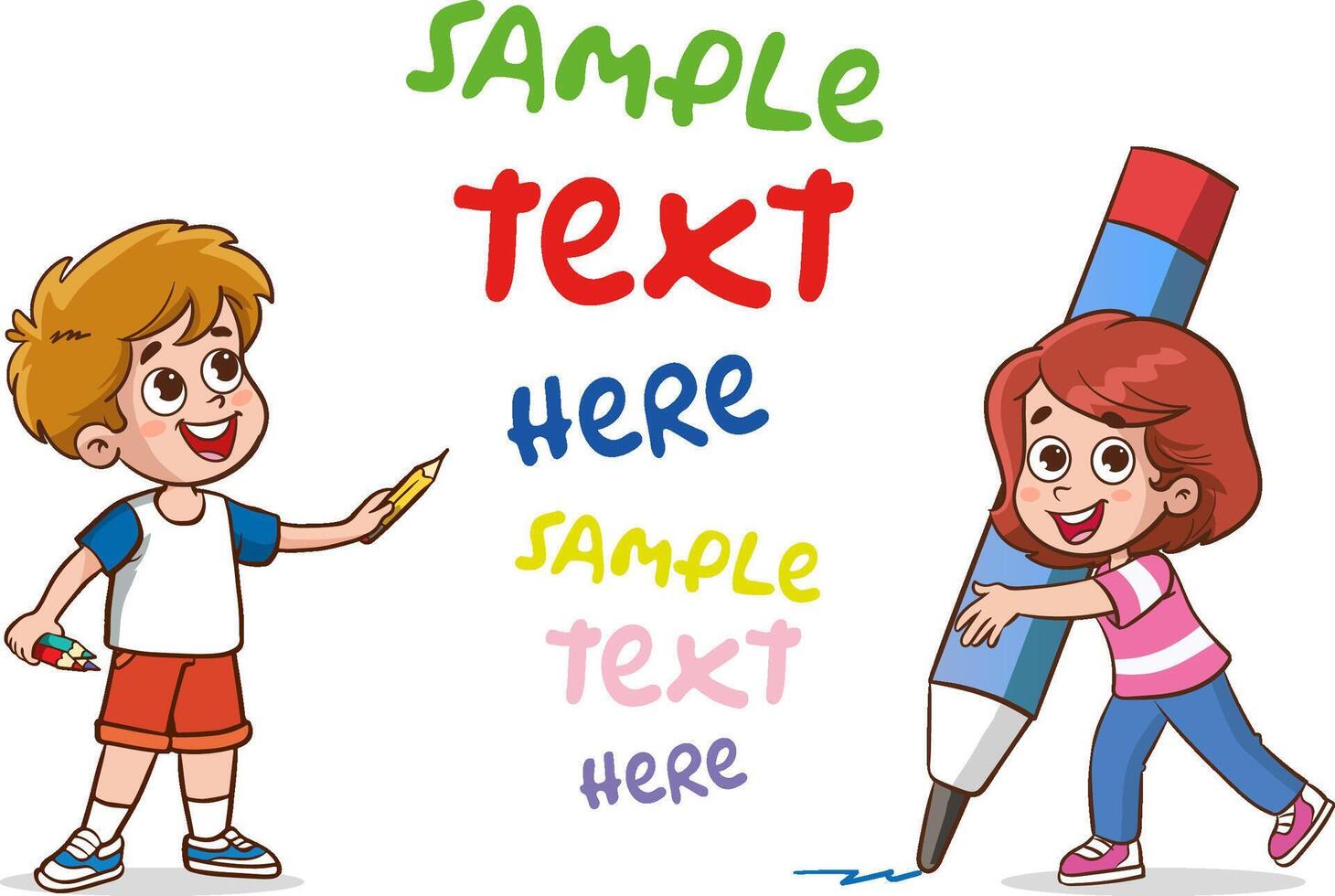 illustration of Blank Note Paper for Kids Education vector