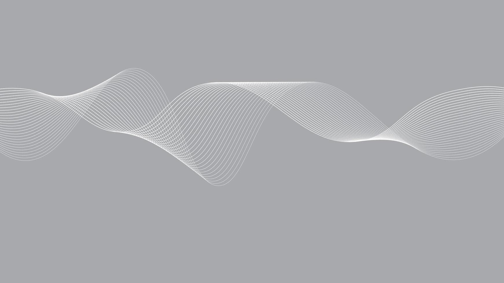 Modern wave line background. Abstract flowing line patterns. White lines on gray background. Wavy stripes on white isolated background. vector