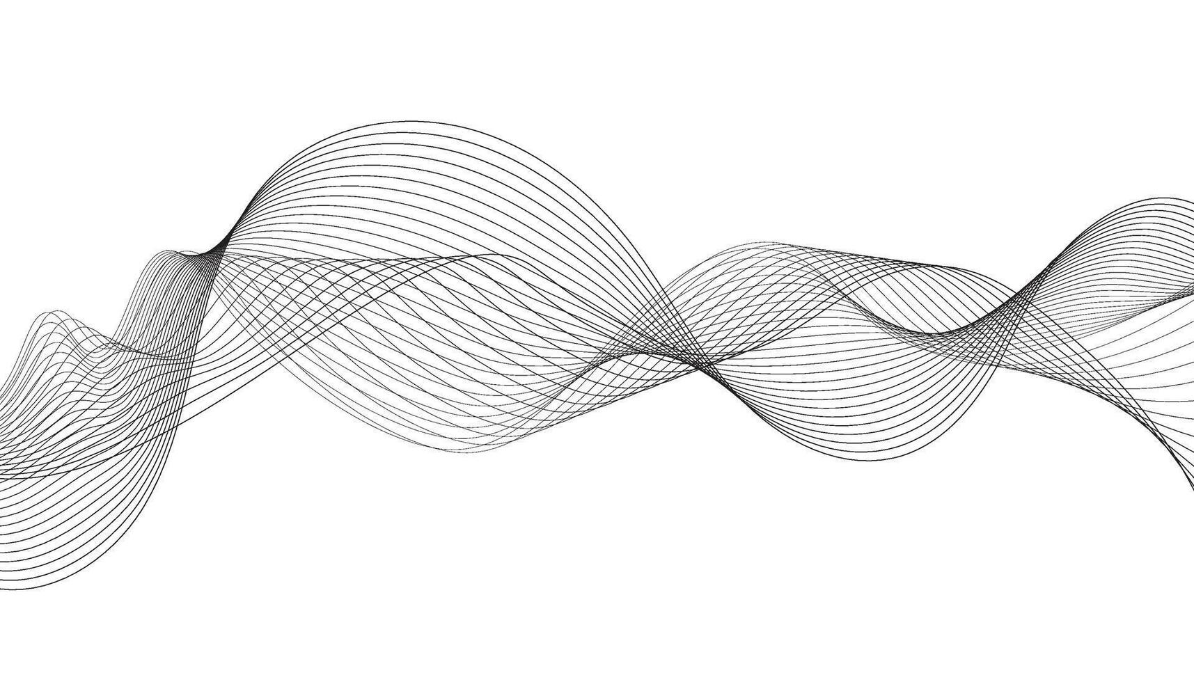 Modern wave line background. Abstract flowing line patterns. Black lines on white background. Wavy stripes on white isolated background. vector
