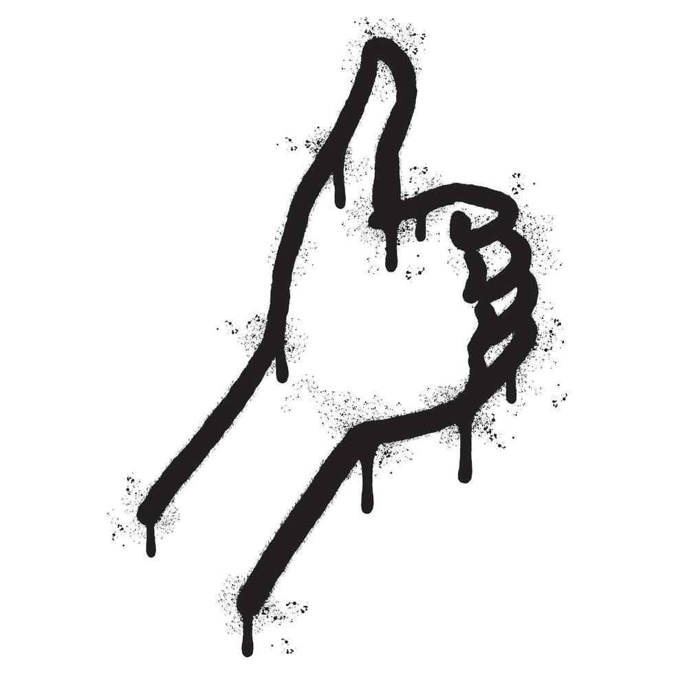 Spray Painted Graffiti Thumbs up icon Sprayed isolated. graffiti Like symbol with over spray in black over white. vector