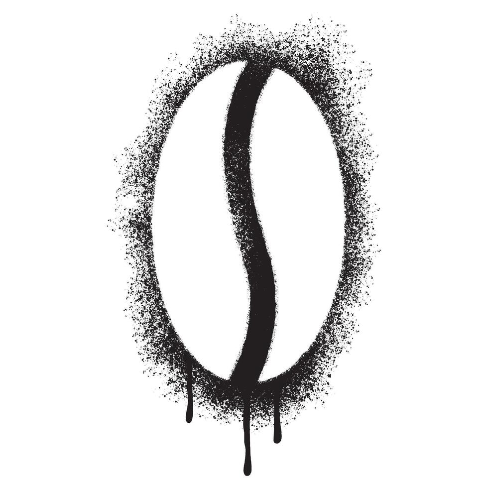 Spray Painted Graffiti coffee bean icon Sprayed isolated with a white background. vector