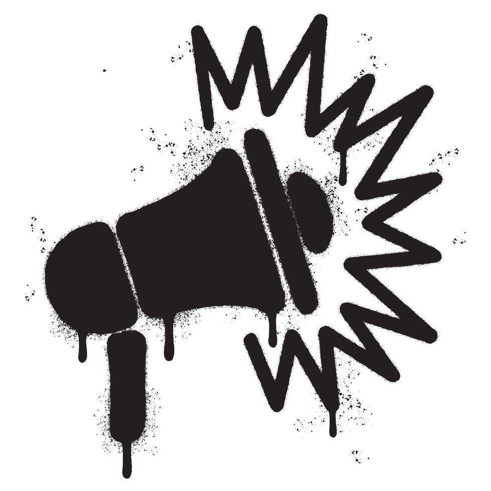 Spray Painted Graffiti Megaphone icon Sprayed isolated with a white background. vector