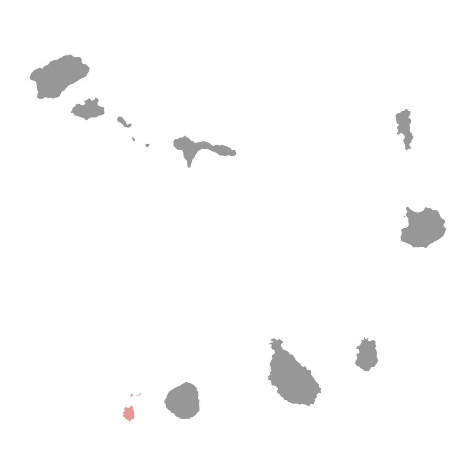 Brava island map, Cape Verde. illustration. vector
