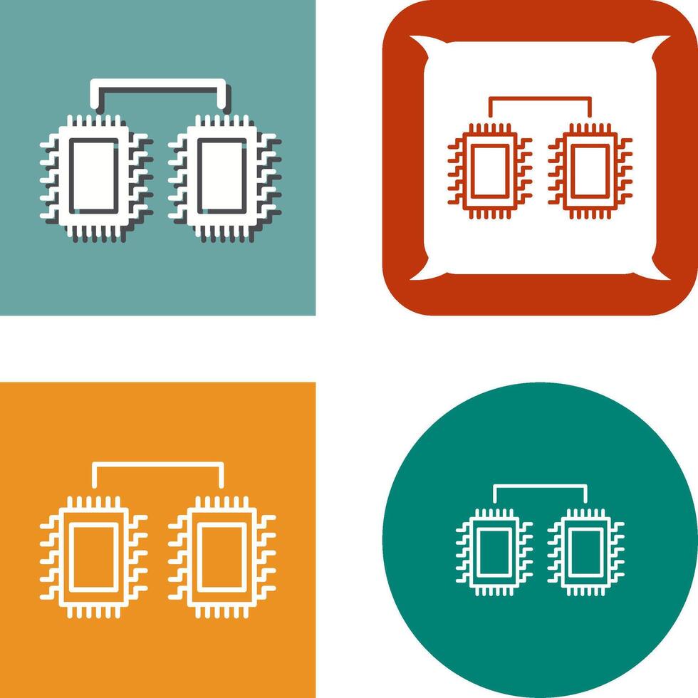 Processors Connected Icon Design vector