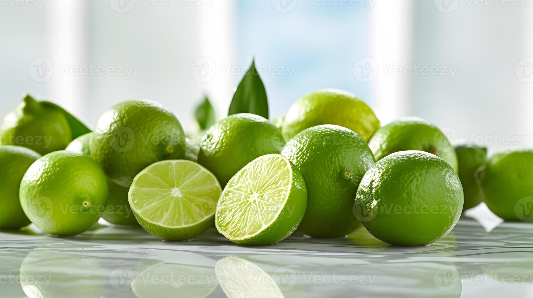 Lots of fresh limes. Neural network photo