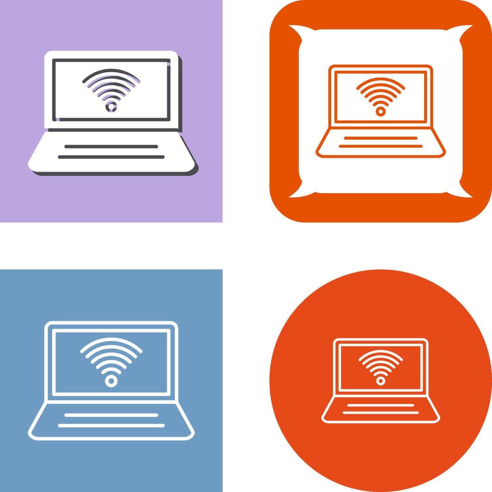 Connected Laptop Icon Design vector