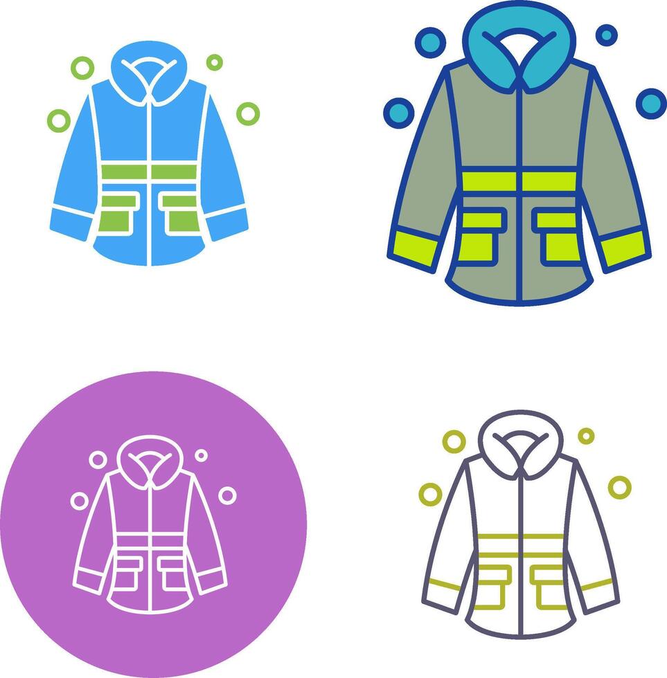 Winter Jacket Icon Design vector