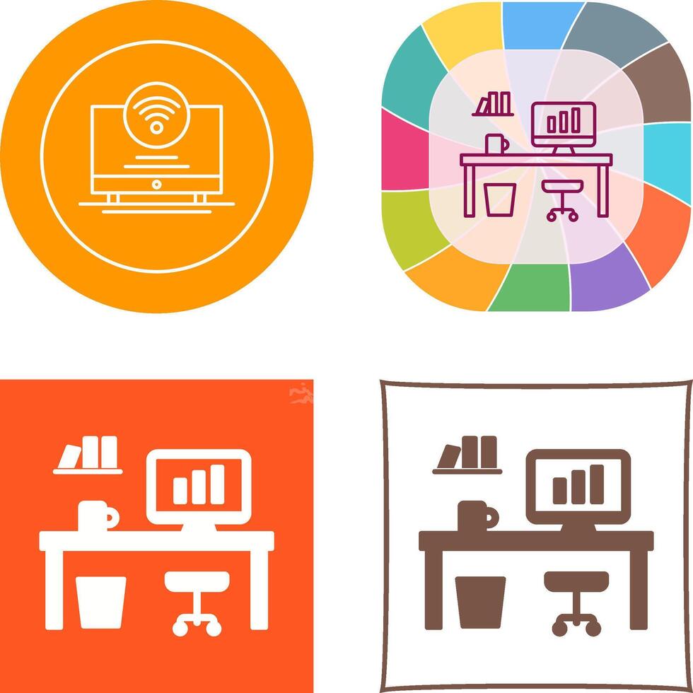 Office Desk Icon Design vector