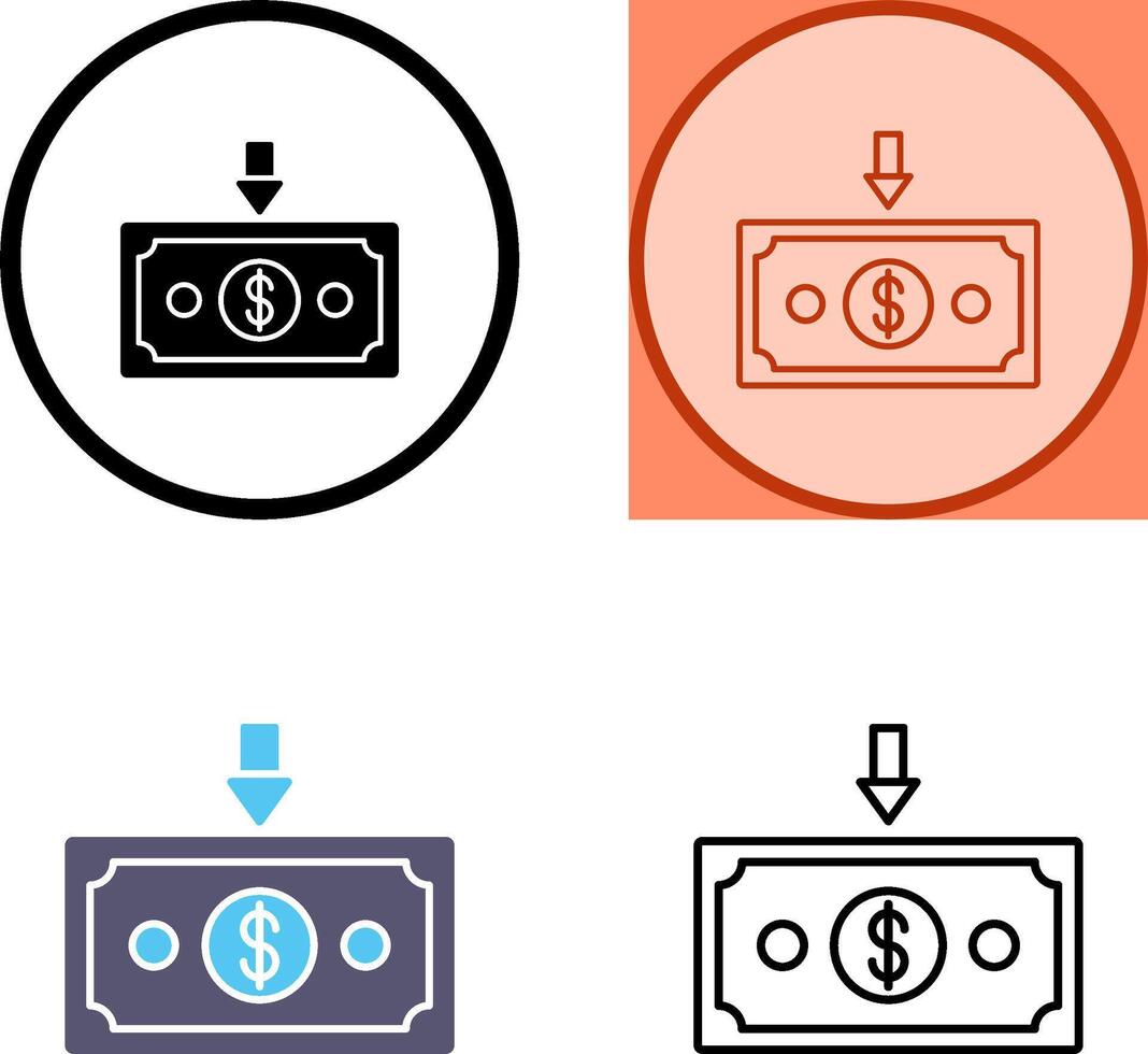 Money Down Icon Design vector