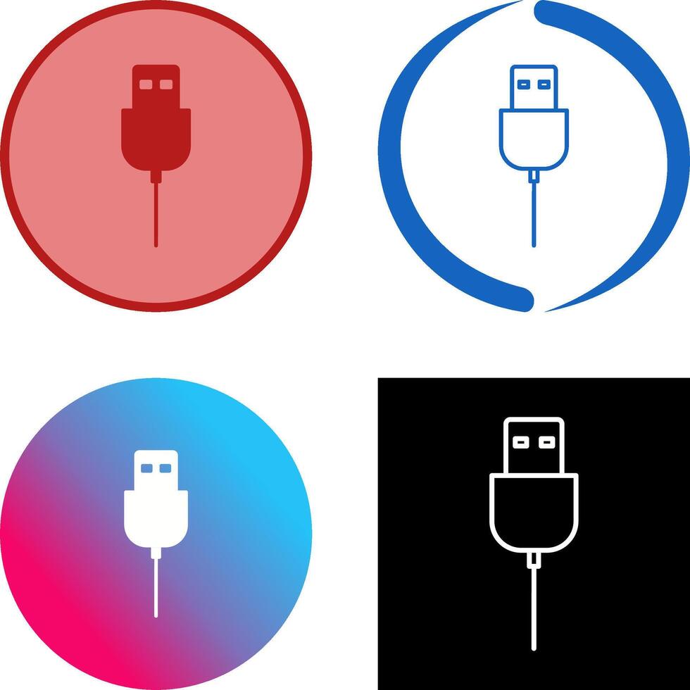 Unique USB Cable Icon Design vector