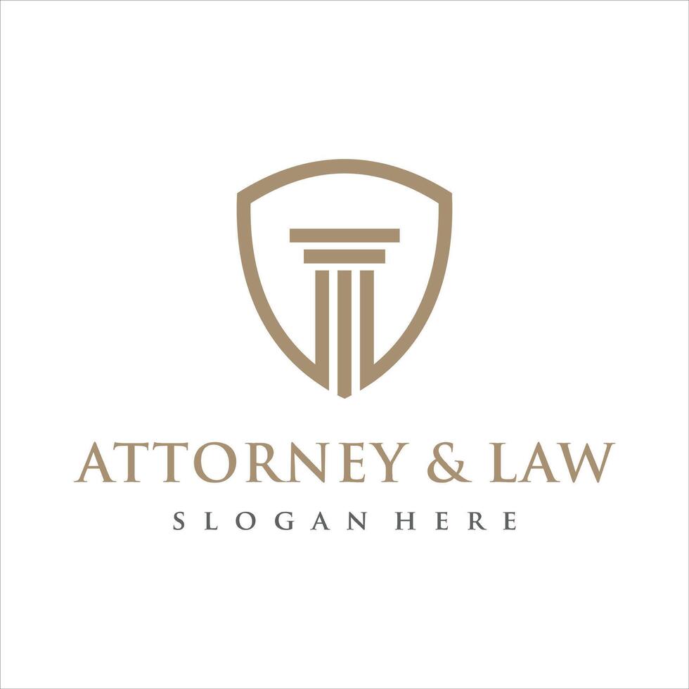 law firm symbol with shield logo design template vector