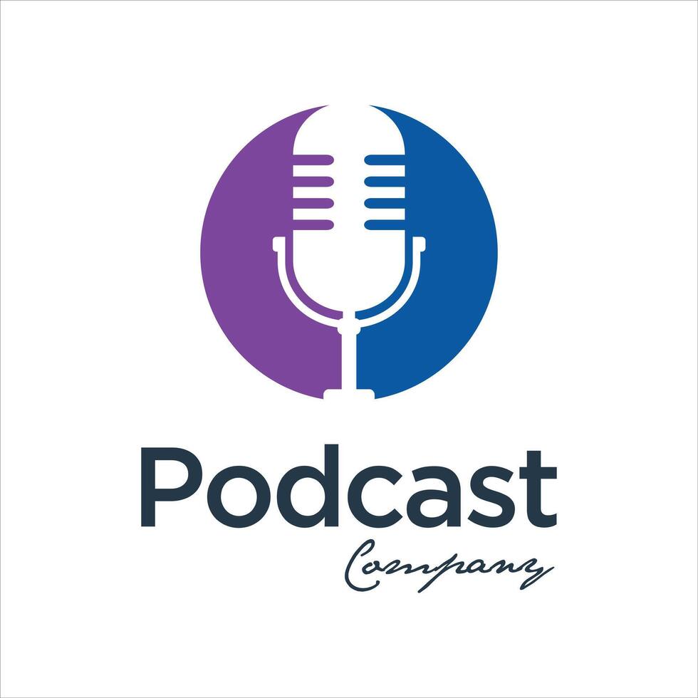 Podcast radio logo icon template vector
