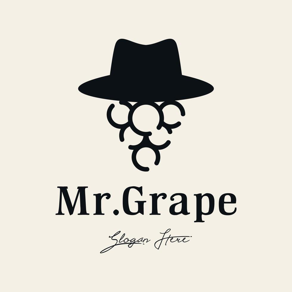 Mister grape icon logo design template vector