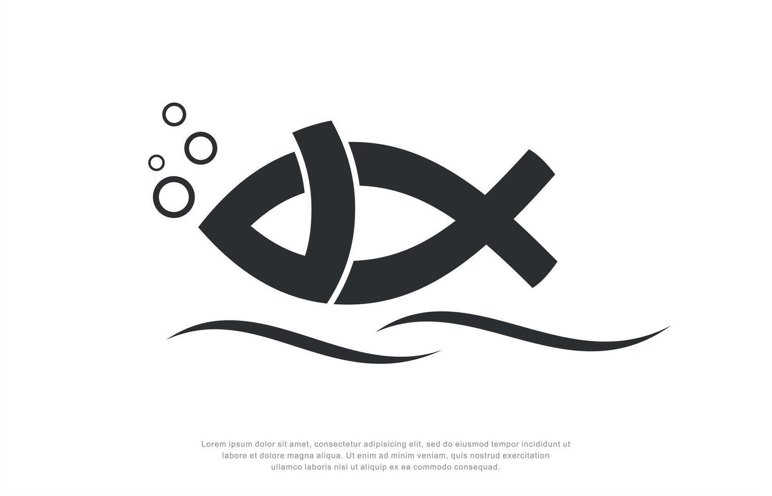 abstract fish icon logo design template vector