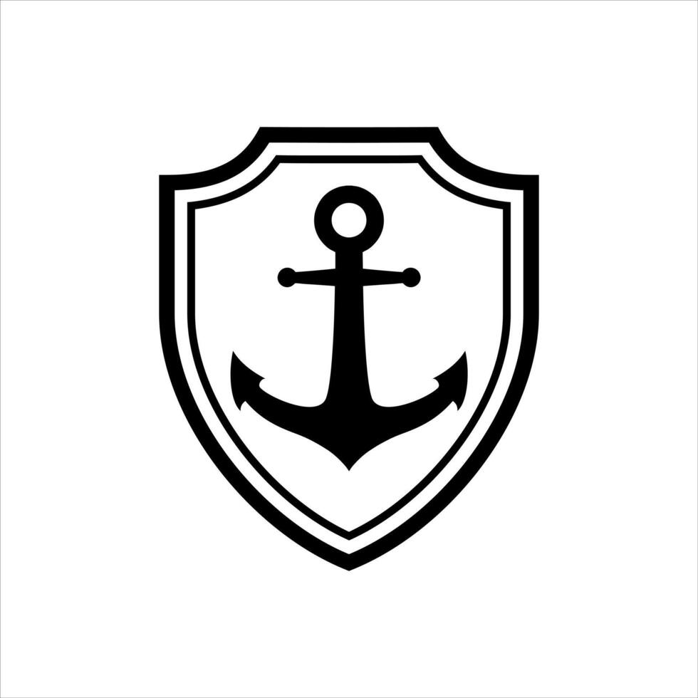 Anchor with shield logo design template vector