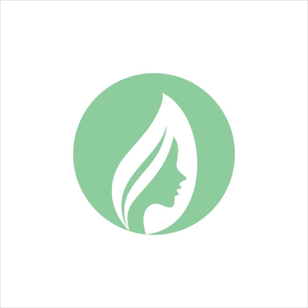 leaf beauty skin care logo design vector