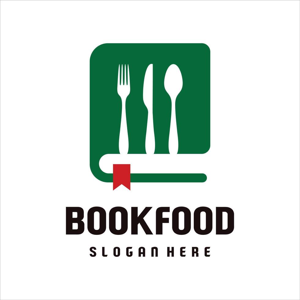 libro comida logo diseño modelo vector