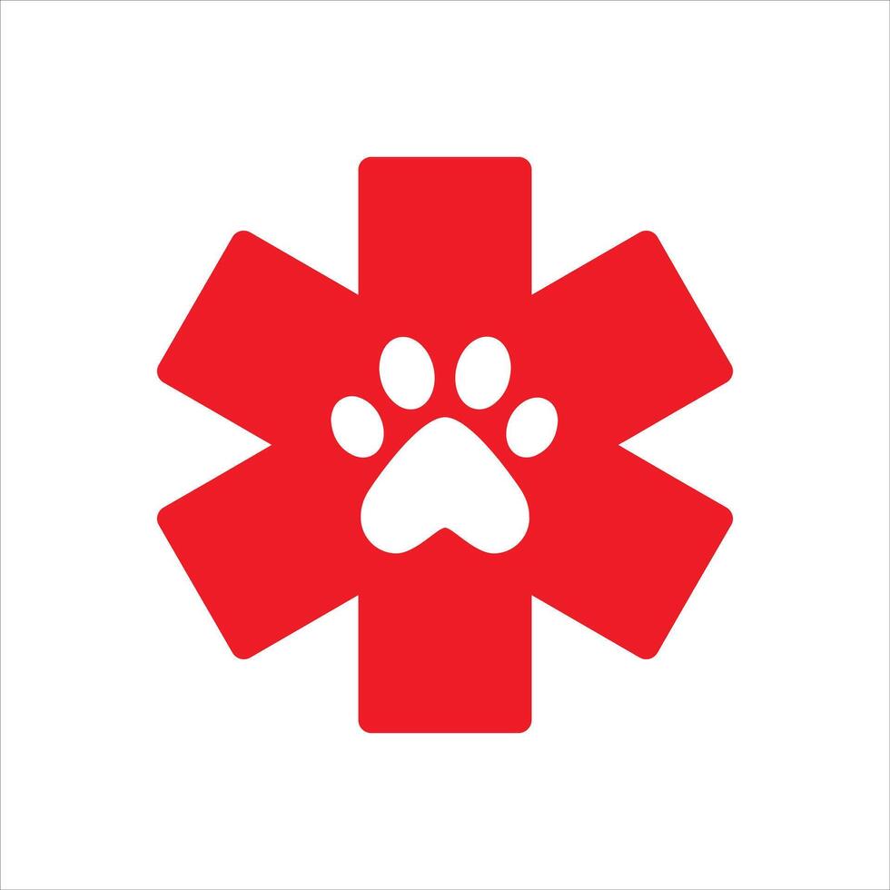 Asterisk with paw dog icon design template vector