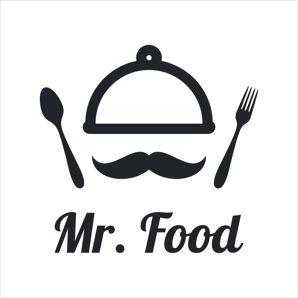 Mister food logo design template vector