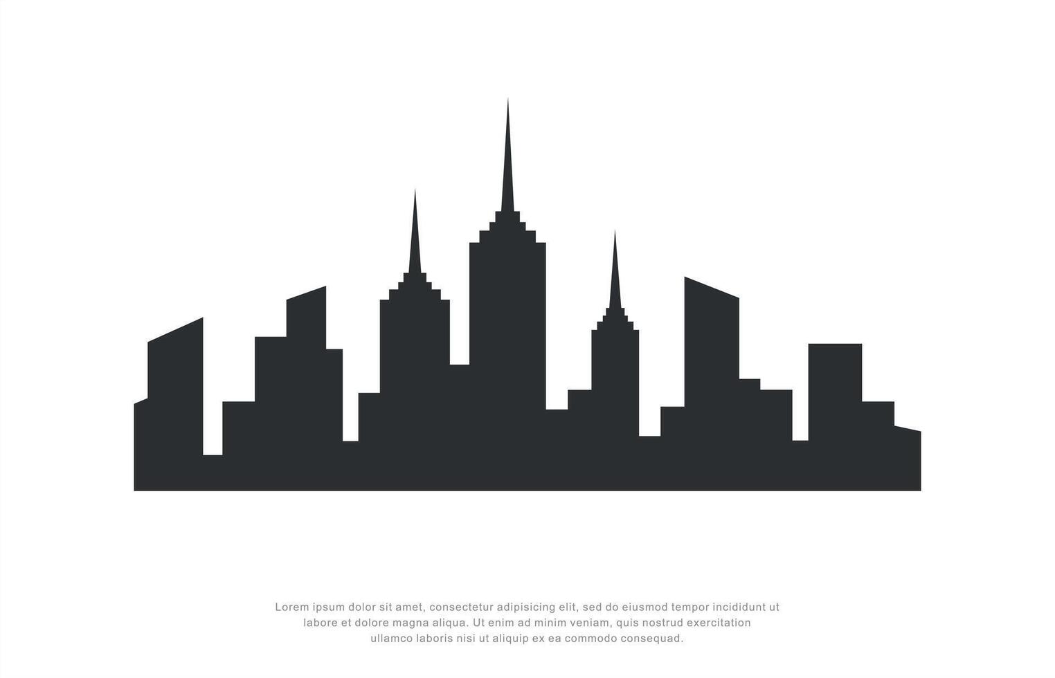 city skyline, design template on white background vector