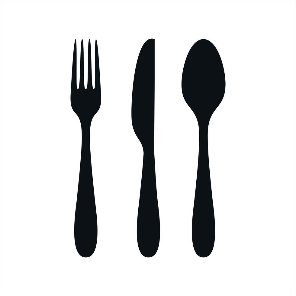 Spoon with fork and knife icon design isolated on white background vector
