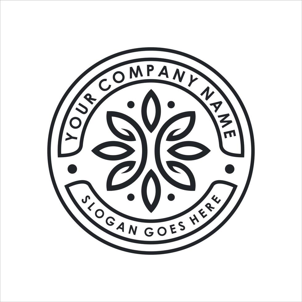 floral and leaves logo design template vector
