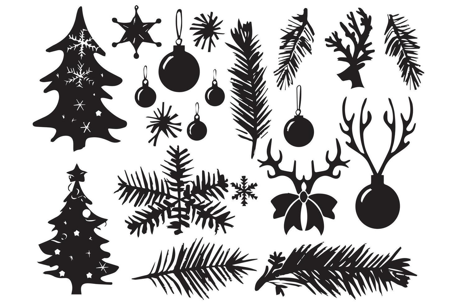 Navidad conjunto de siluetas para diseño en un blanco antecedentes Pro diseño vector