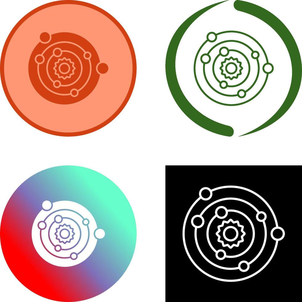 Solar System Icon Design vector